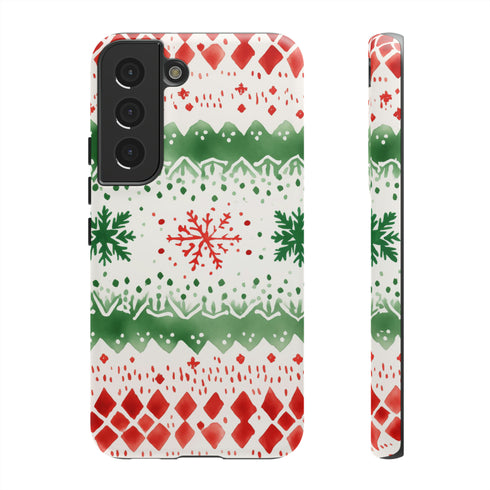 Watercolor Christmas Knitting - Impact Resistant Phone Case Samsung Galaxy S22 Matte